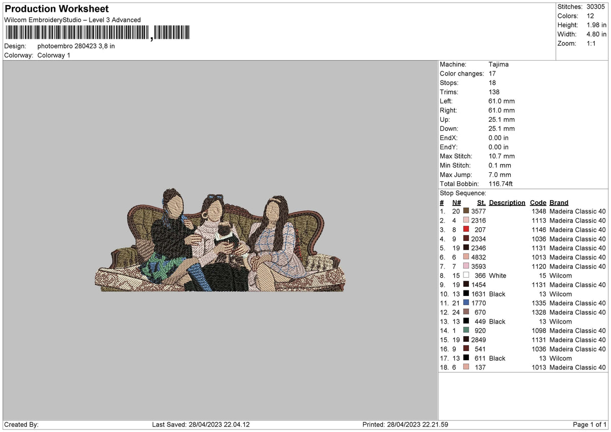Photoembro 2804 Embroidery File 6 sizes