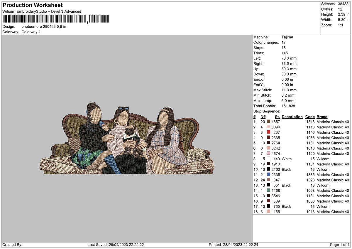 Photoembro 2804 Embroidery File 6 sizes