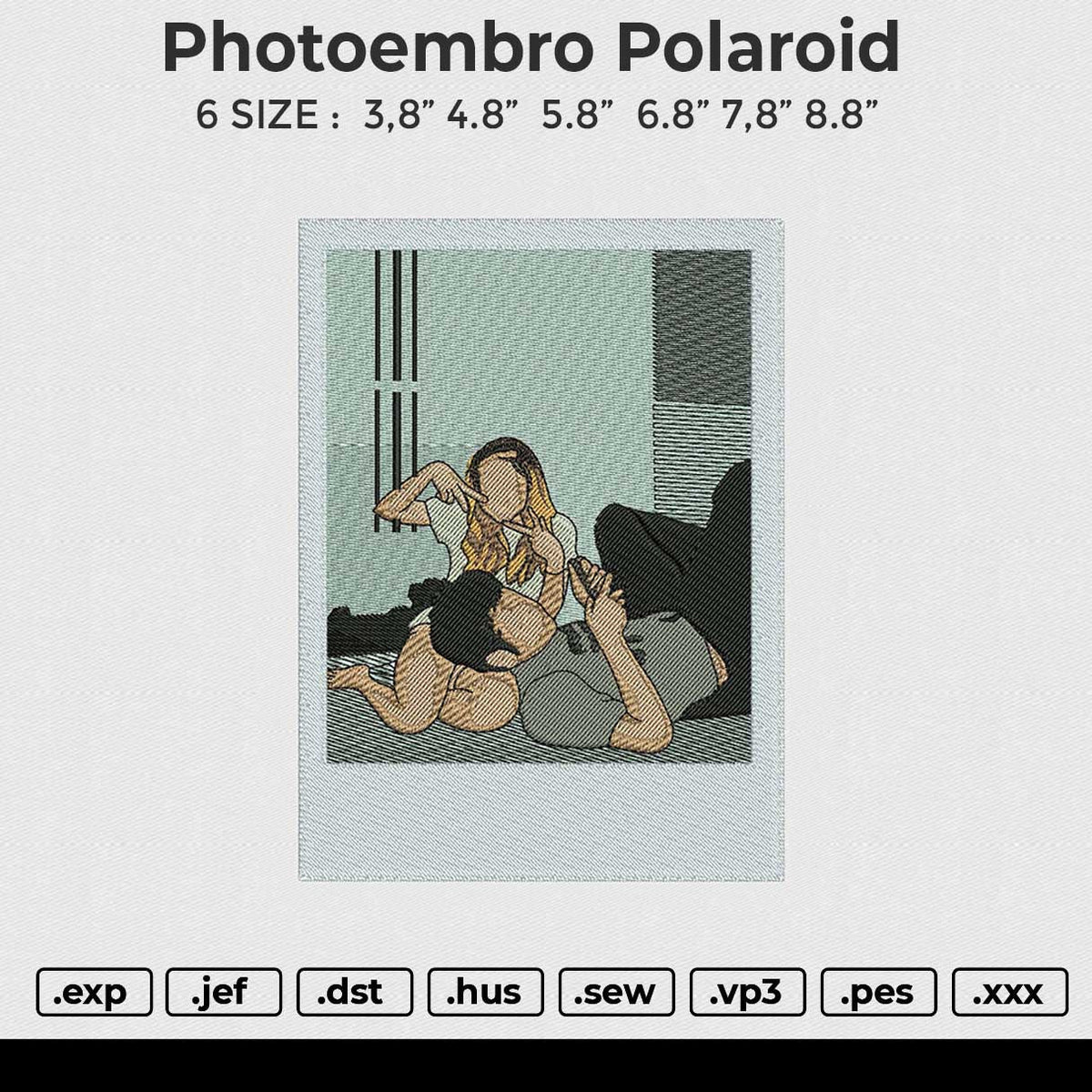 Photoembro Polaroid Embroidery File 6 size