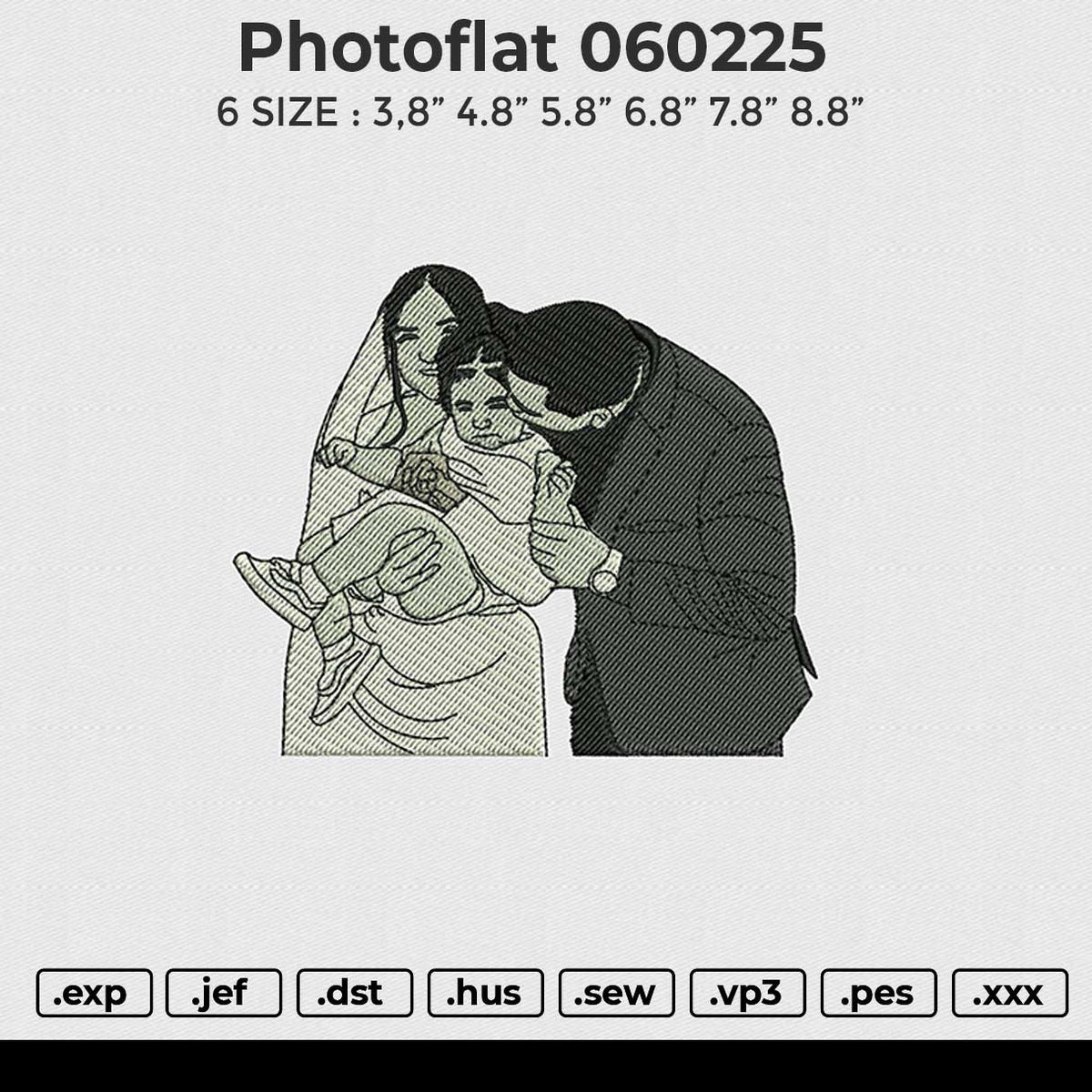 Photoflat 060225 Embroidery File 6 size