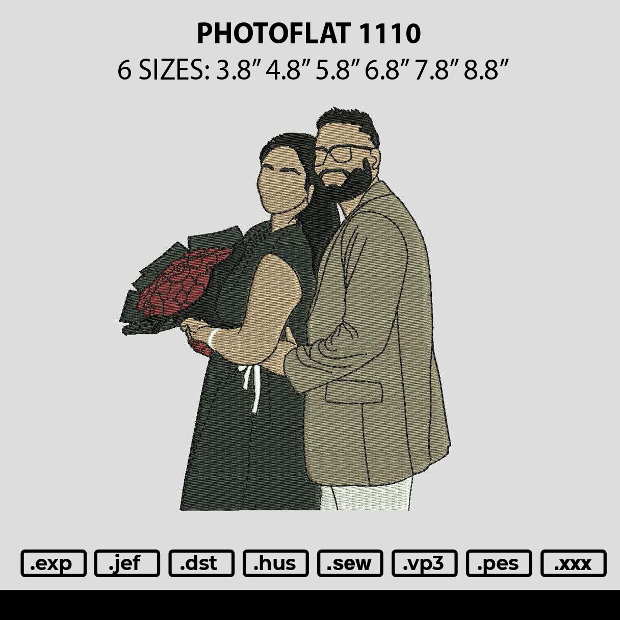 Photoflat 1110 Embroidery File 6 sizes