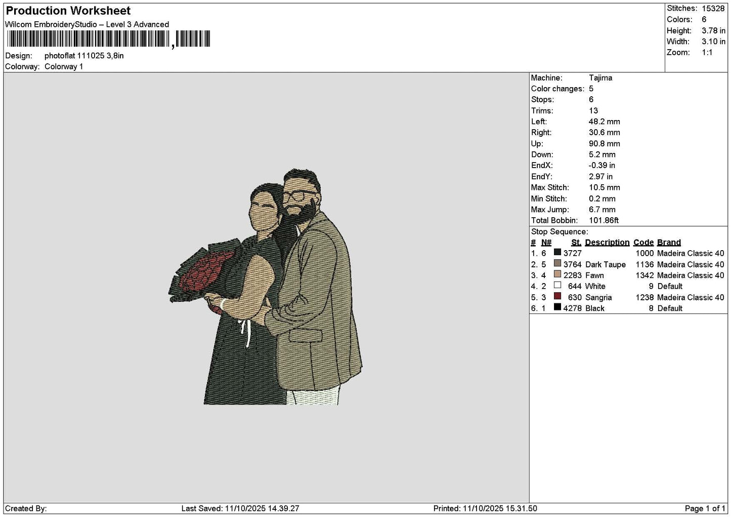 Photoflat 1110 Embroidery File 6 sizes