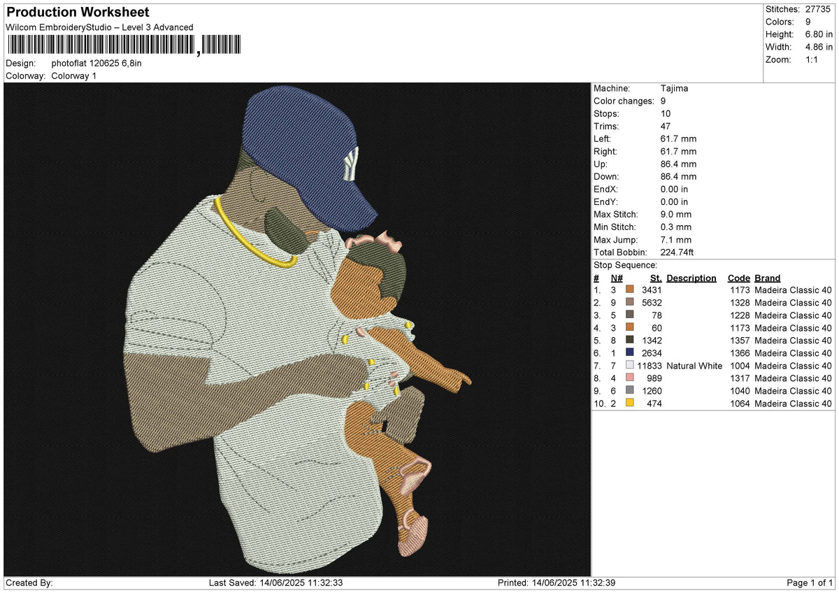 Photoflat 120625 Embroidery File 6 size