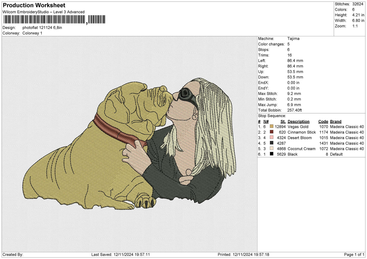 Photoflat 121124 Embroidery File 6 size