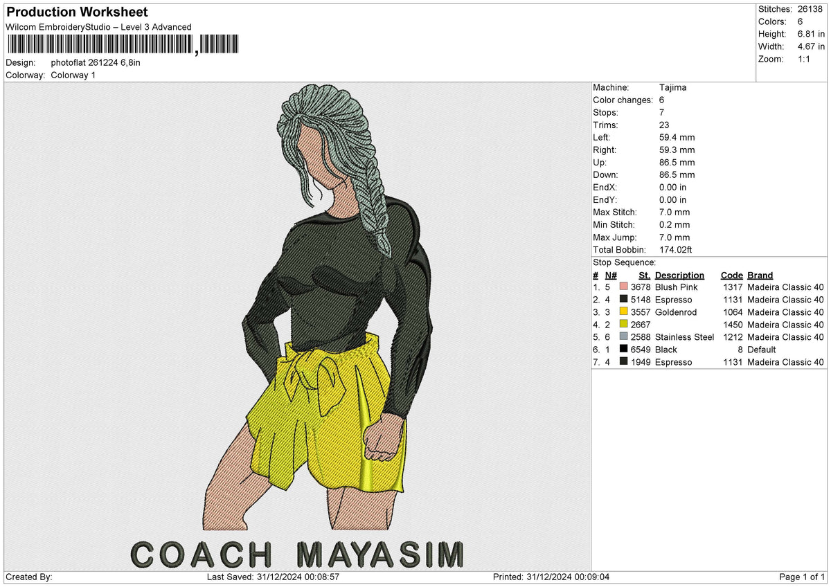 Photoflat 261224 Embroidery File 6 size