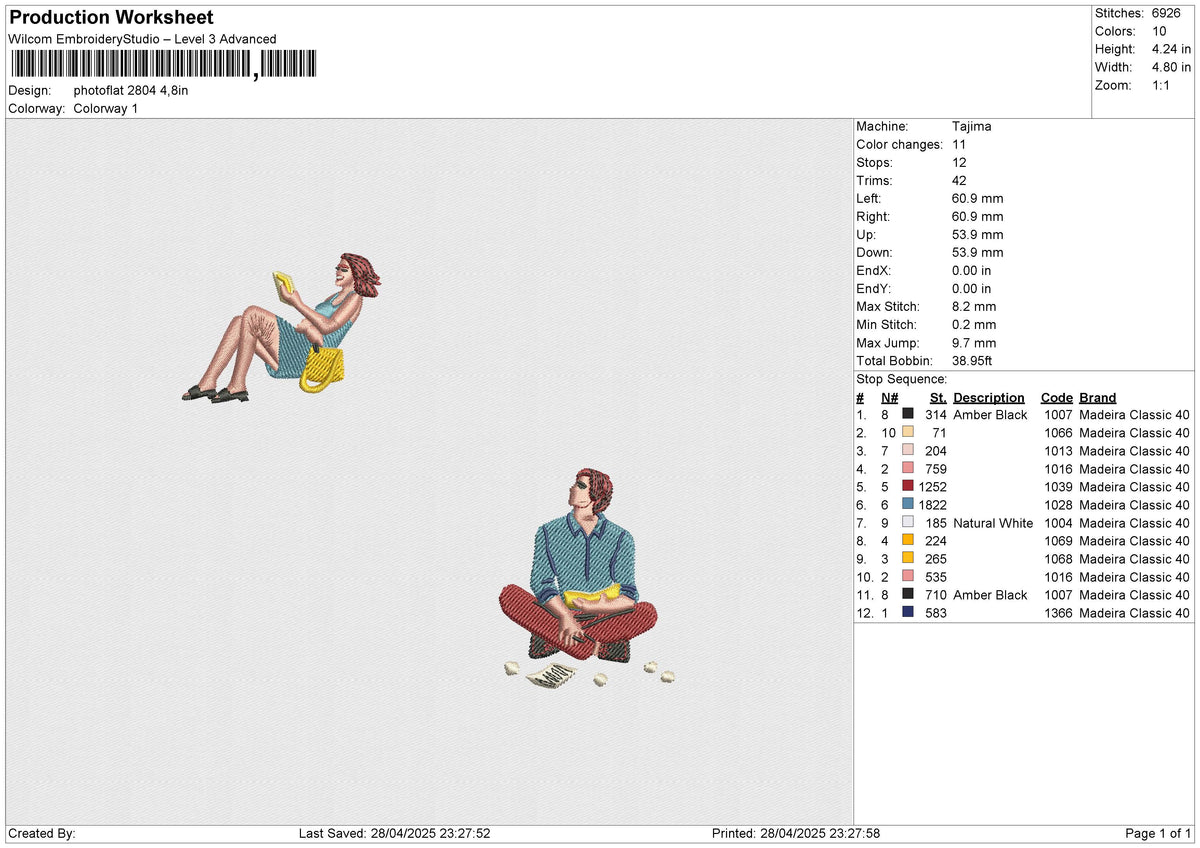 Photoflat 2804 Embroidery File 6 size