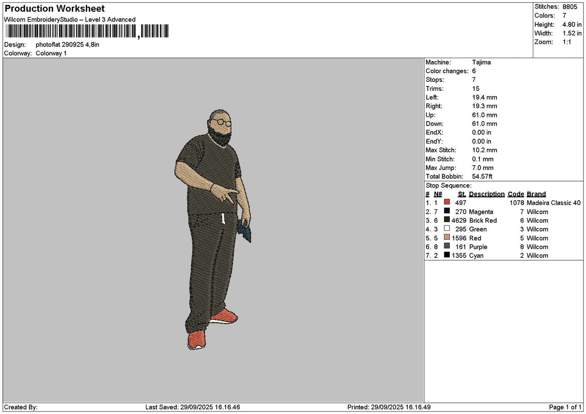 Photoflat 2909 Embroidery File 6 sizes