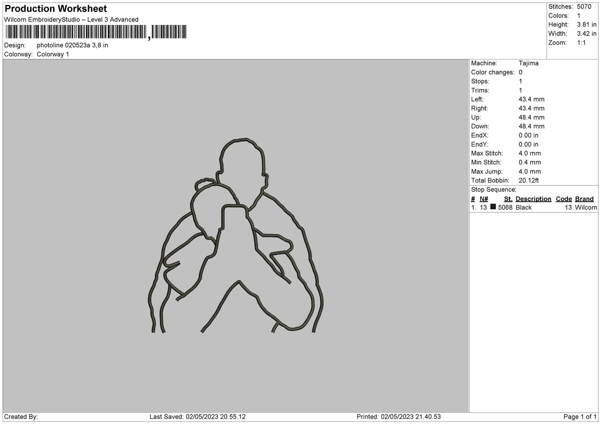 Photoline 0205a Embroidery File 6 sizes