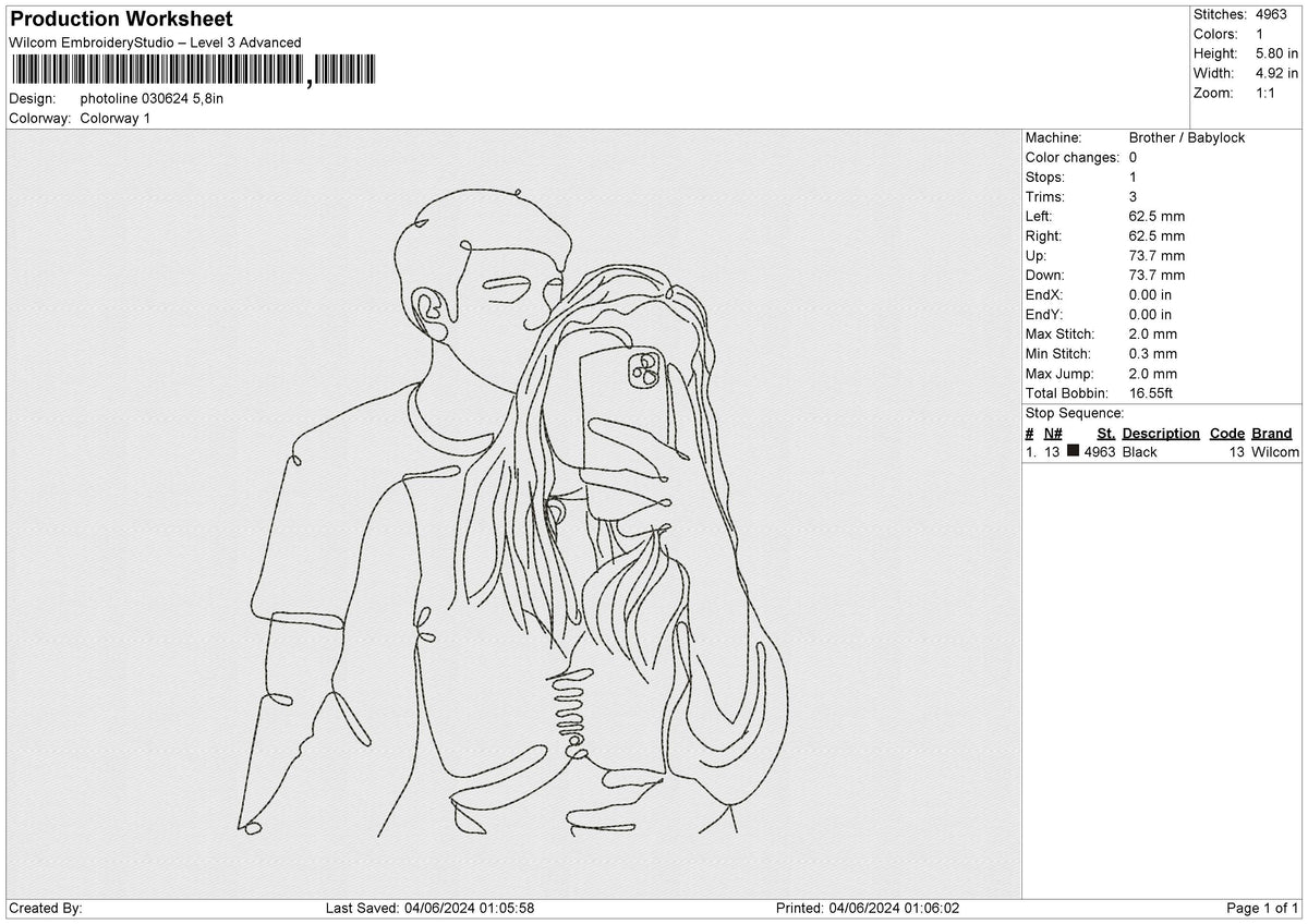 Photoline 030624 Embroidery File 6 size