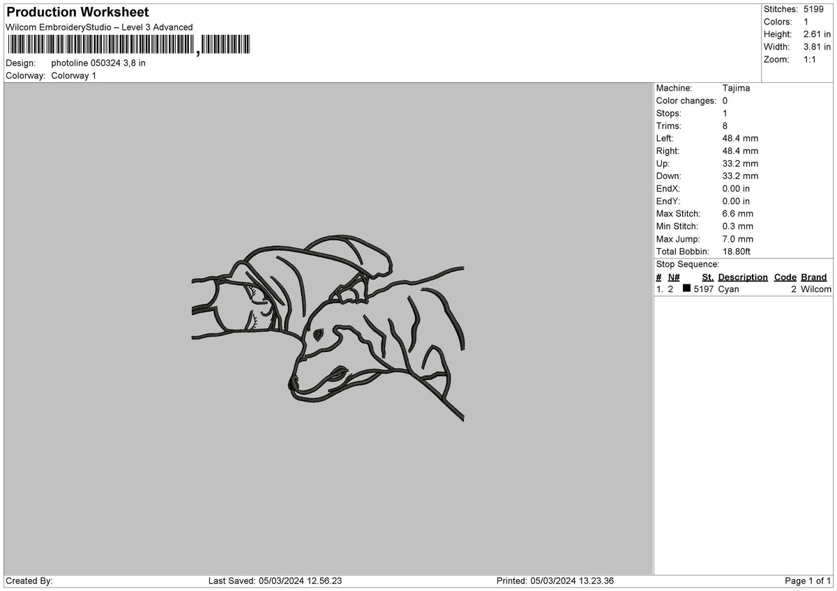 Photoline 0503 Embroidery File 6 sizes