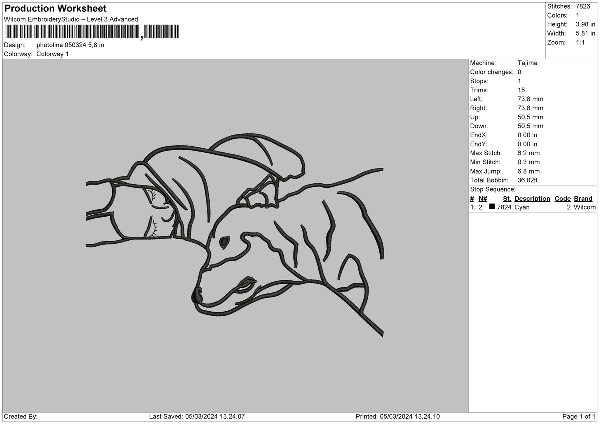 Photoline 0503 Embroidery File 6 sizes