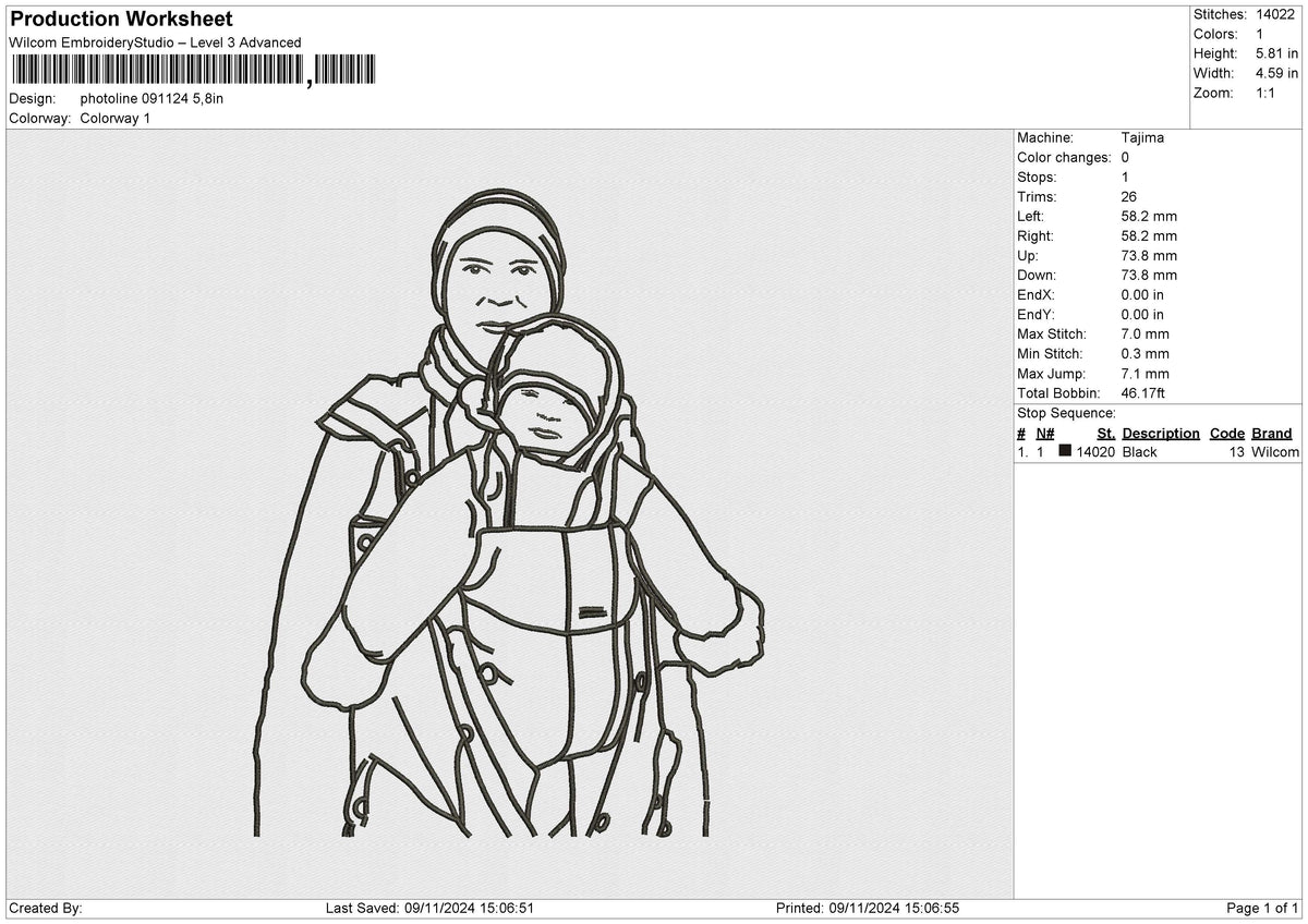 Photoline 091124 Embroidery File 6 size