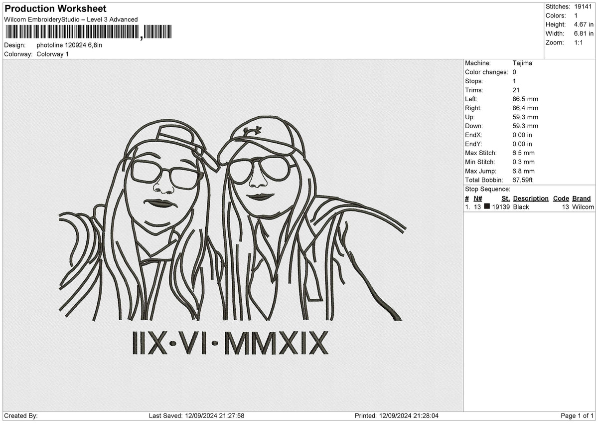 Photoline 120924 Embroidery File 6 size