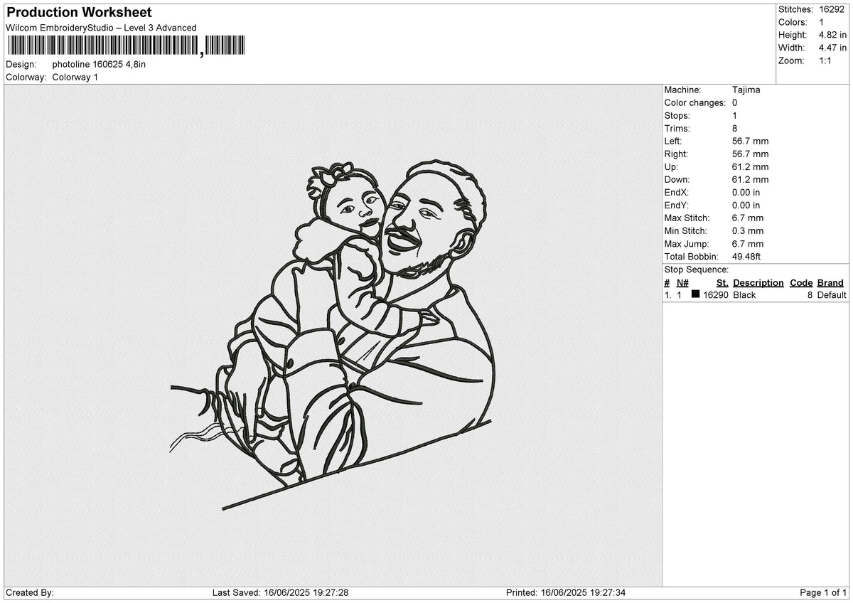 Photoline 160625 Embroidery File 6 size