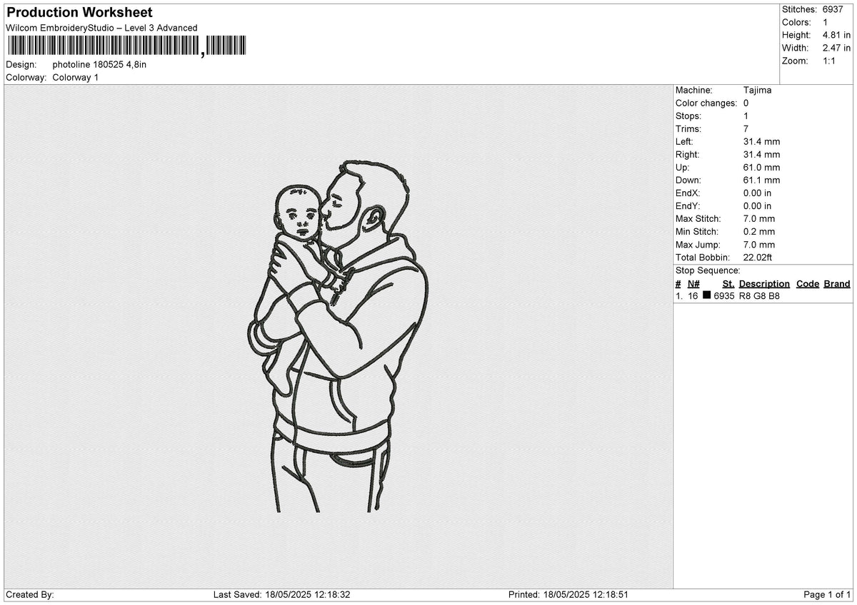 Photoline 180525 Embroidery File 6 size