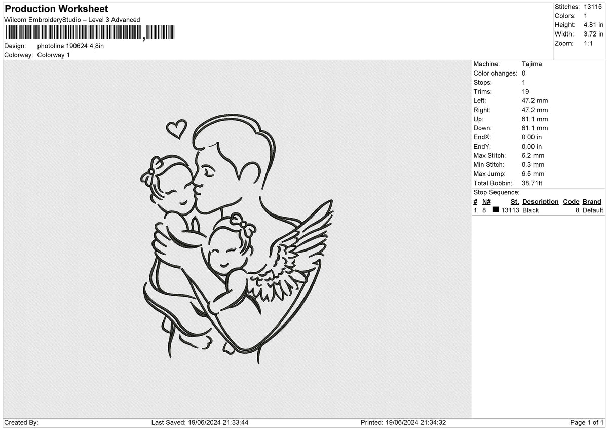 Photoline 190624 Embroidery File 6 sizes
