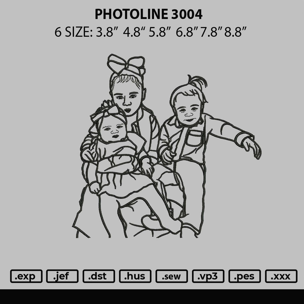 Photoline 3004 Embroidery File 6 sizes
