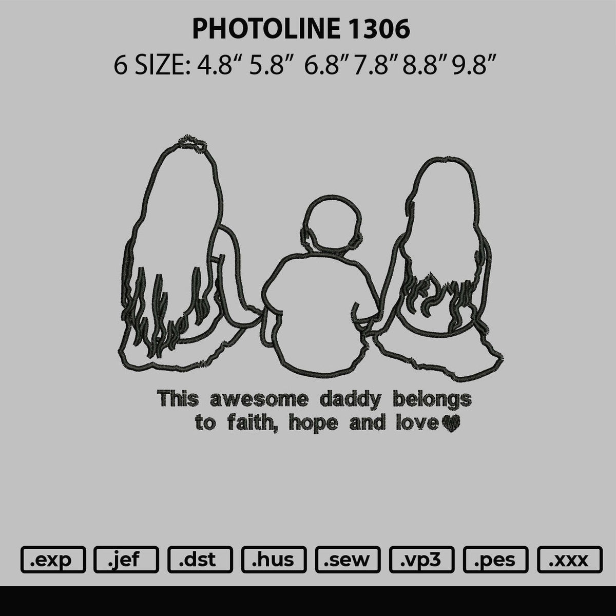 Photoline 1306 Embroidery File 6 sizes
