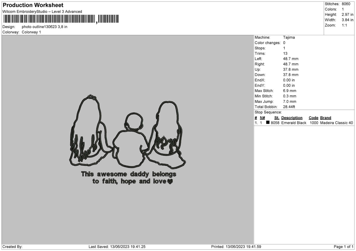 Photoline 1306 Embroidery File 6 sizes