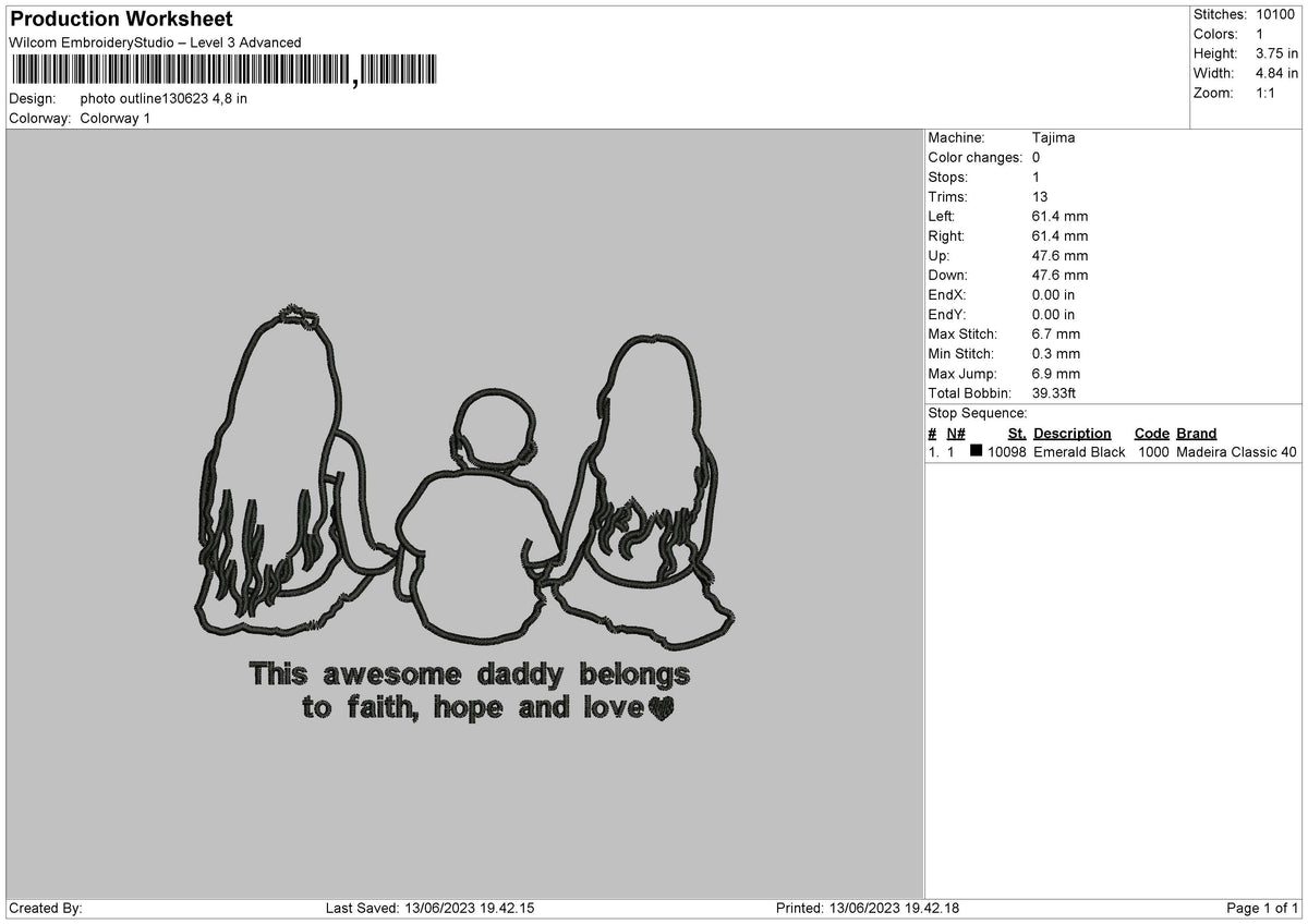 Photoline 1306 Embroidery File 6 sizes