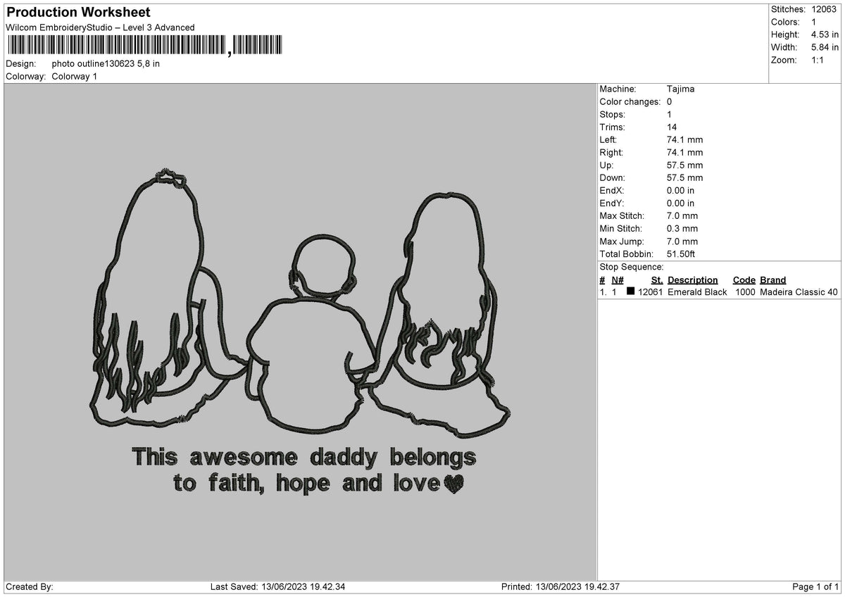 Photoline 1306 Embroidery File 6 sizes