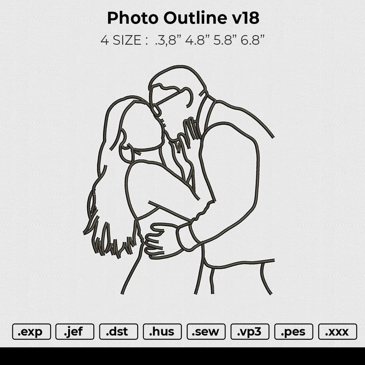 Photo outline v18 Embroidery