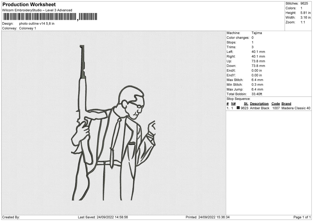 Photo outline v14 Embroidery