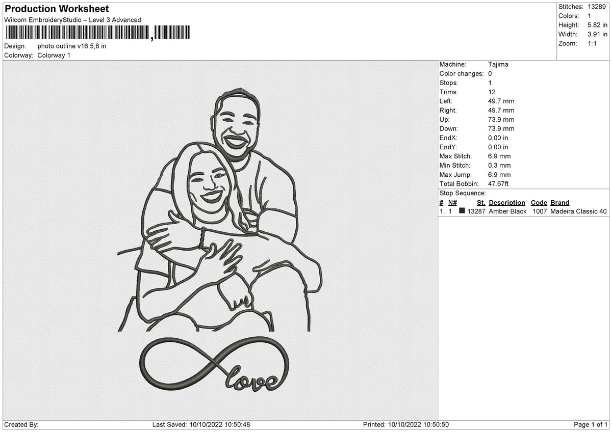 Photo outline v16 Embroidery
