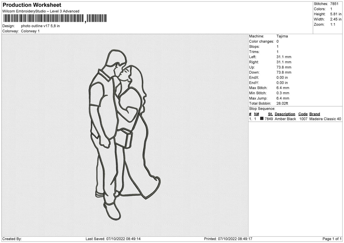 Photo outline v17 Embroidery