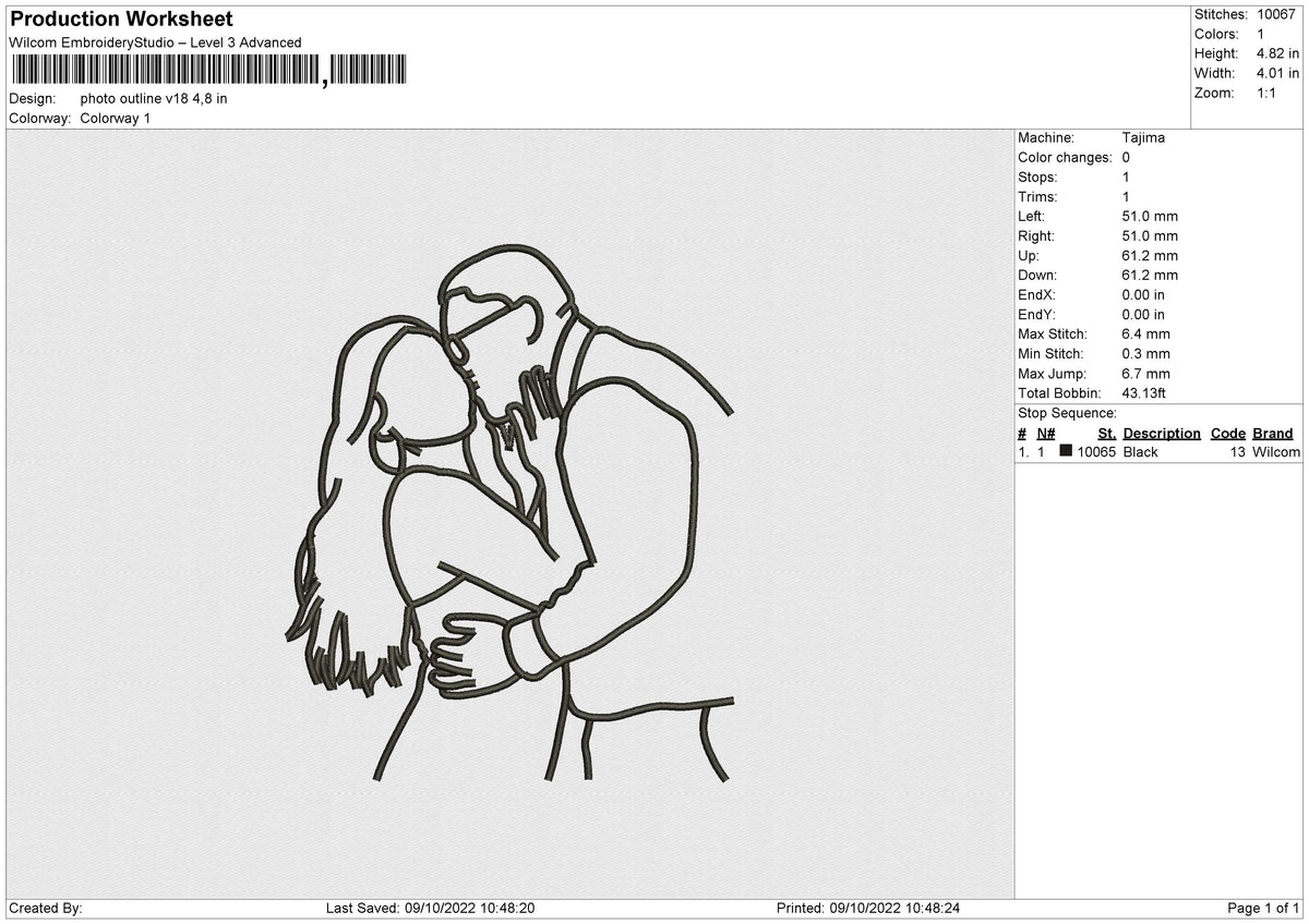 Photo outline v18 Embroidery