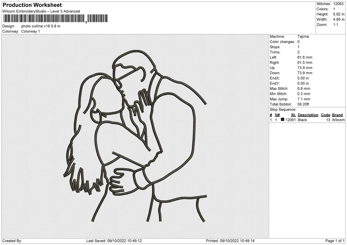 Photo outline v18 Embroidery
