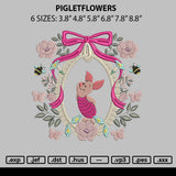 Pigletflowers Embroidery File 6 sizes