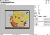 Pikachu Rectangle Embroidery File 6 sizes