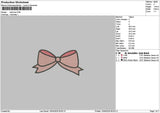 Pink Bow Embroidery File 6 sizes