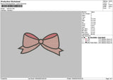 Pink Bow Embroidery File 6 sizes