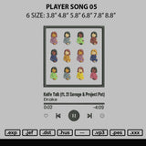 Player Song 05 Embroidery File 6 sizes