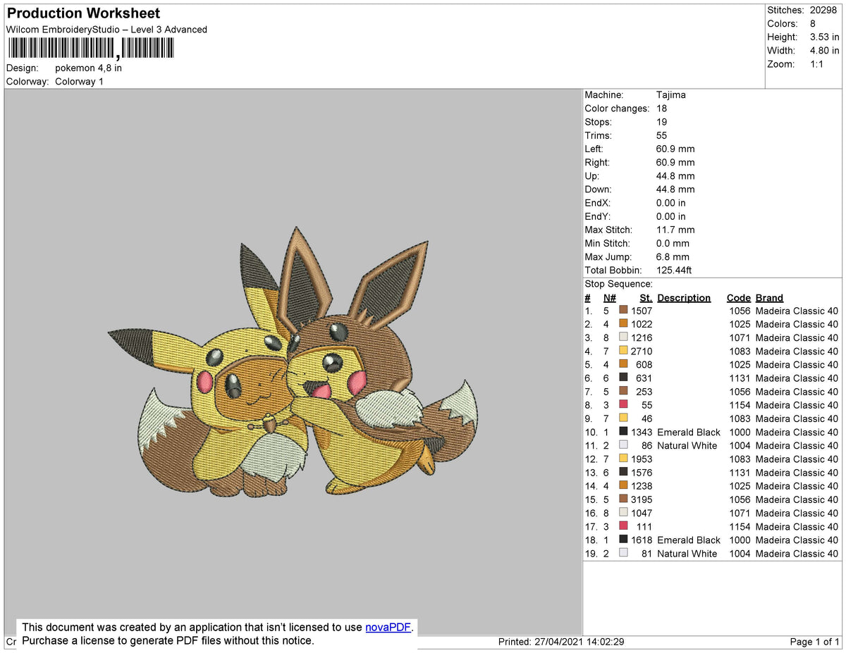 Pokemon Embroidery