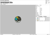 Pokeball Black Embroidery File 6 sizes