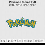 Pokemon outine Puff Embroidery 6 size