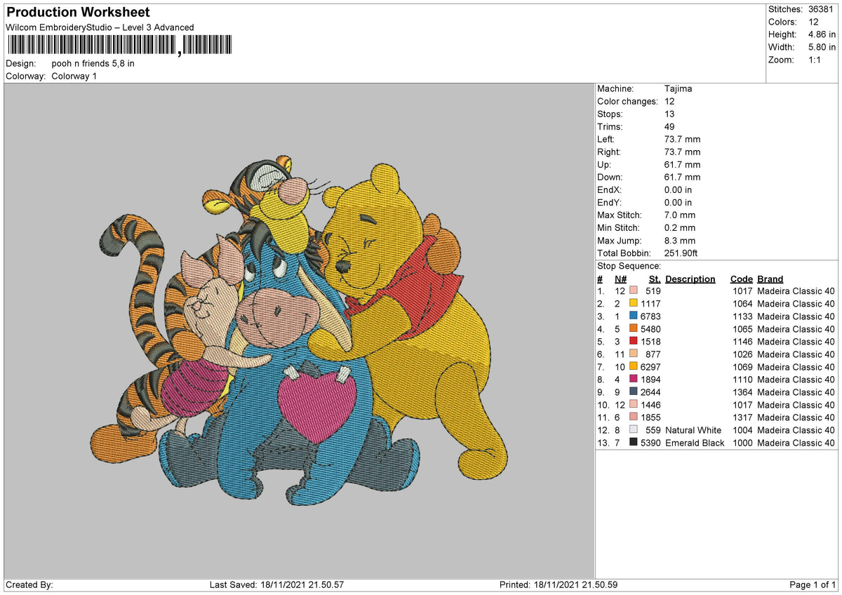 Pooh N Friends Embroidery