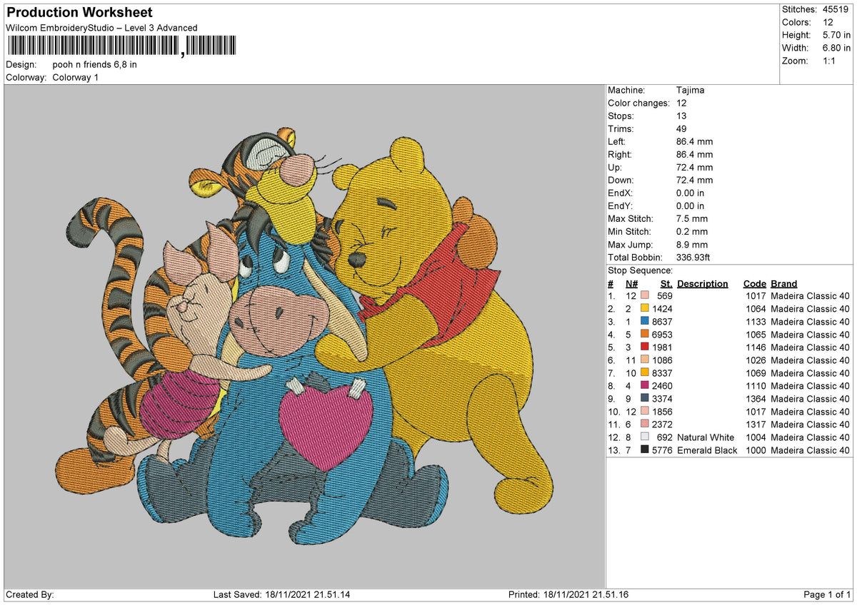 Pooh N Friends Embroidery