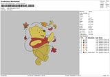 Pooh Autumn Embroidery File 6 sizes