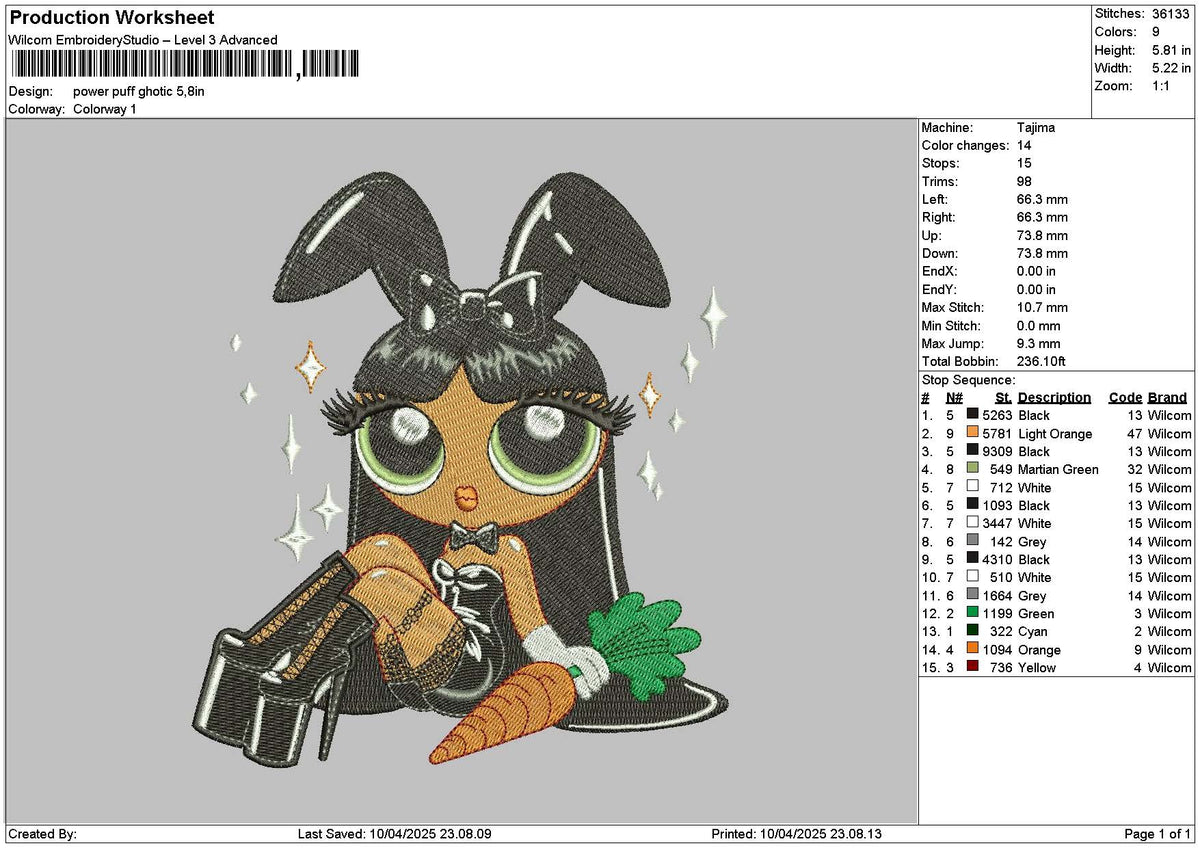 Power Ghotic Embroidery File 6 sizes