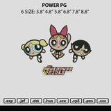 Power Pg Embroidery File 6 sizes
