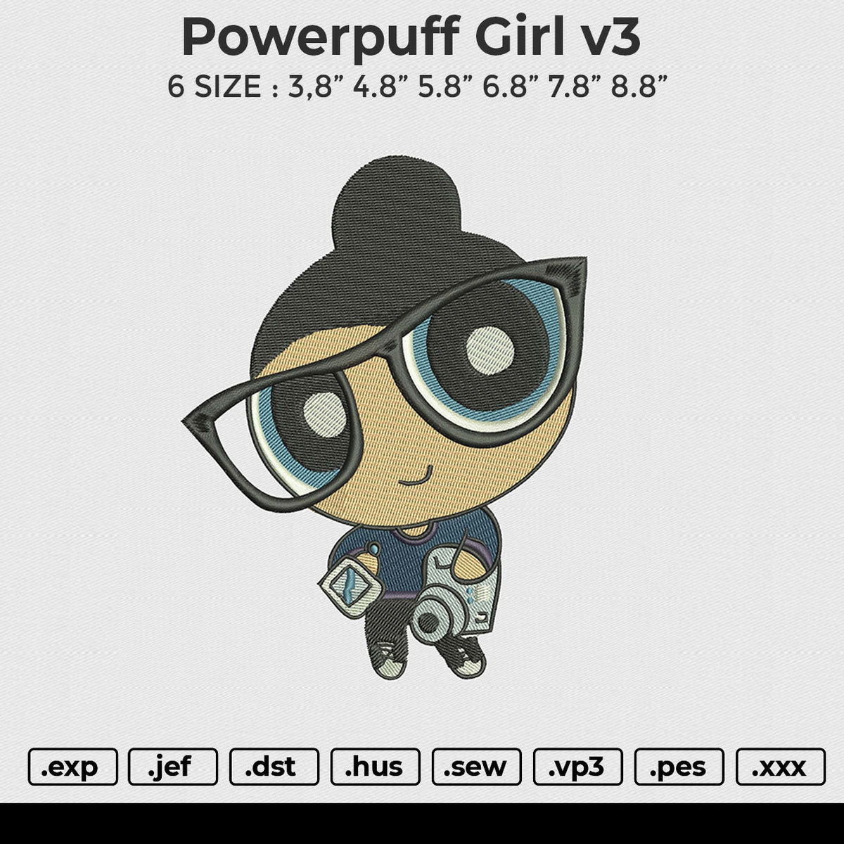 Powerpuff girl v3 Embroidery File 6 size