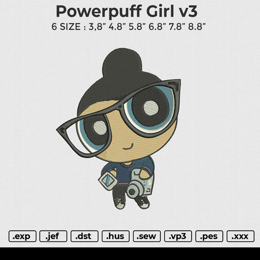 Powerpuff girl v3 Embroidery File 6 size