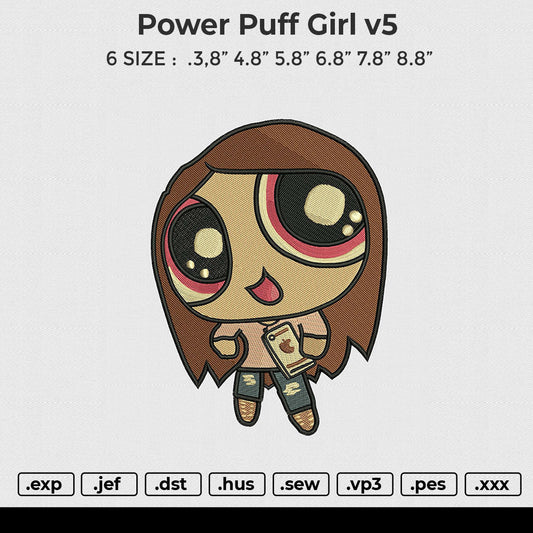 Power Puff girl v5 Embroidery File 6 size