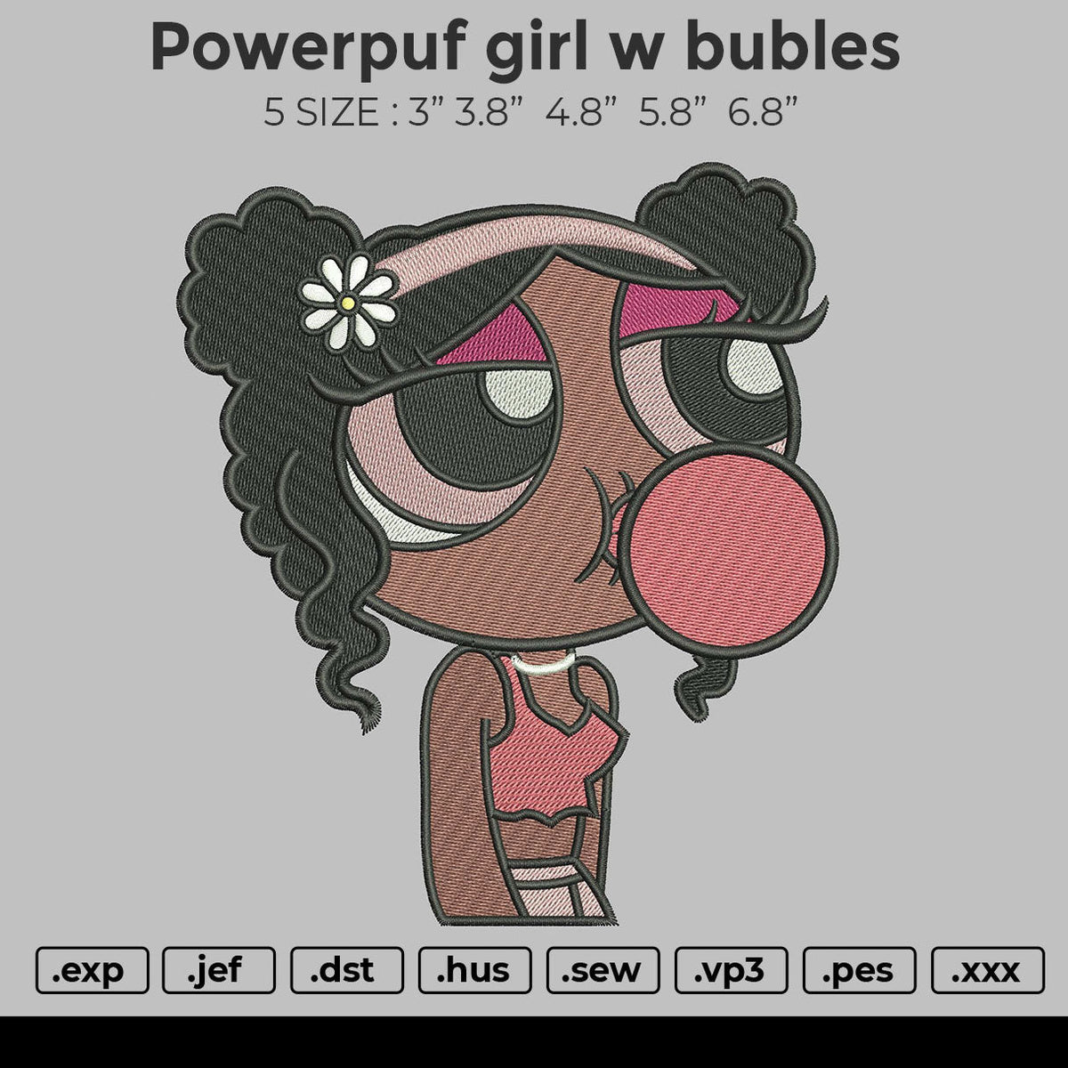 Powerpuf Girl w Bubles Embroidery