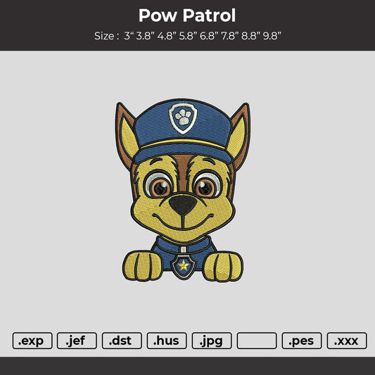 Pow Patrol Embroidery File 6 sizes
