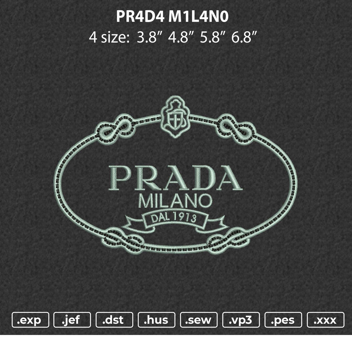 Prada Milano Oval Embroidery